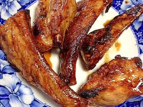 魚焼きグリルで豚のスペアリブのBBQソース